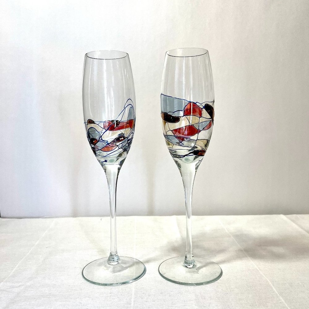 Milano Collection Hand Made Romanian Crystal Milano Champagne Glasses